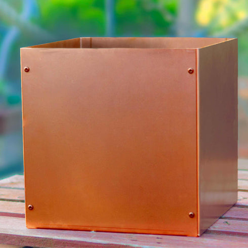 Metal Garden Square Planter 35cm Steel Outdoor Plant Pot Durable Raised Flower Bed 35 L